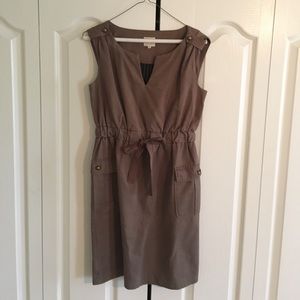 Brown tie waist shift Dress